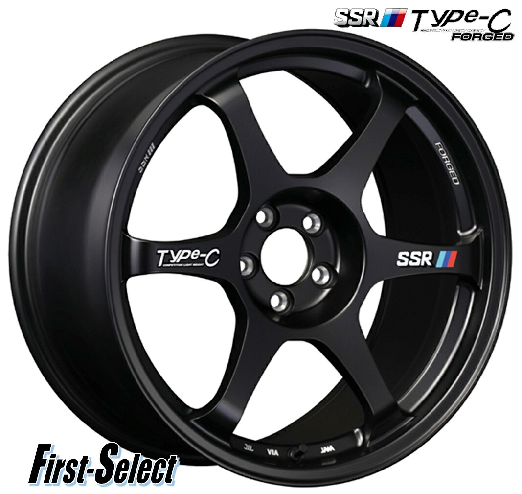 スカイラインGT-RR32 R33 R34鍛造チューナーサイズSSRType-C FORGED18inch 10.5J 5H114.3+15スプリントブラック|ファーストセレクト