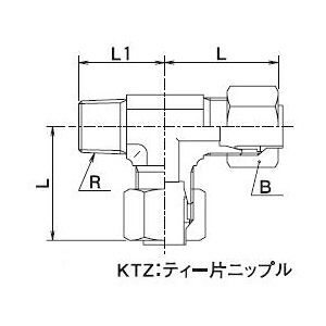 大阪ジャッキ製作所 ティー片ニップル（くい込み継手） KTZ16-08M