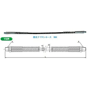 大阪ジャッキ製作所 高圧ナイロンホース NH5-2C｜セミプロＤＩＹ店ファースト