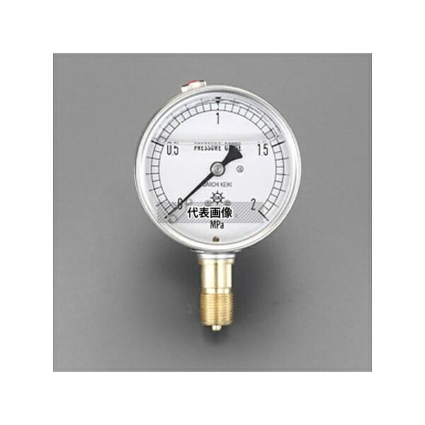 エスコ EA729GF-10 100mm/0-1.0MPa 圧力計(グリセリン入)