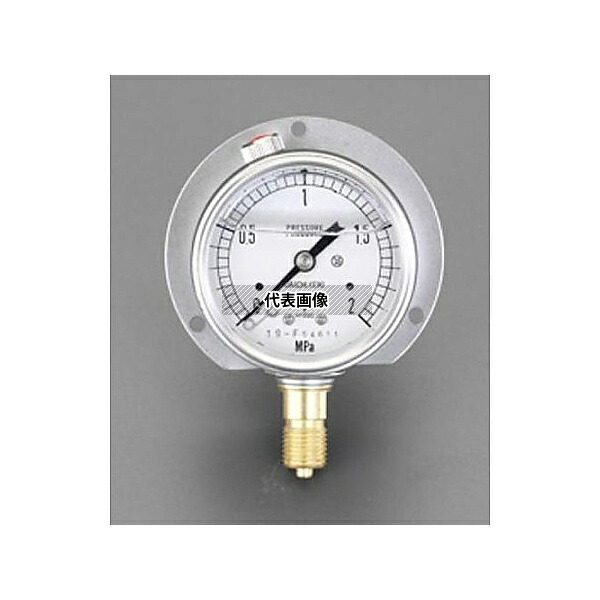 エスコ EA729GG-30 60mm/0-3.0MPa つば付圧力計(グリセリン入)