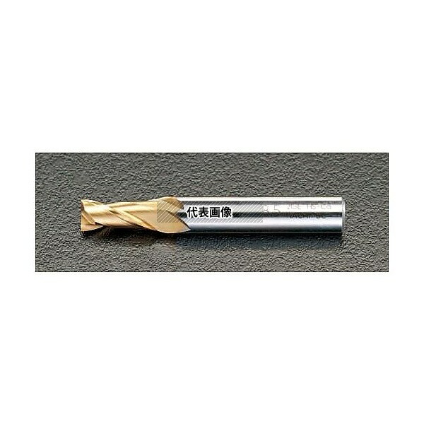 エスコ EA824RA-9.3 9.3x 70mm エンドミル(TiN coat・Co-HSS/2枚刃)