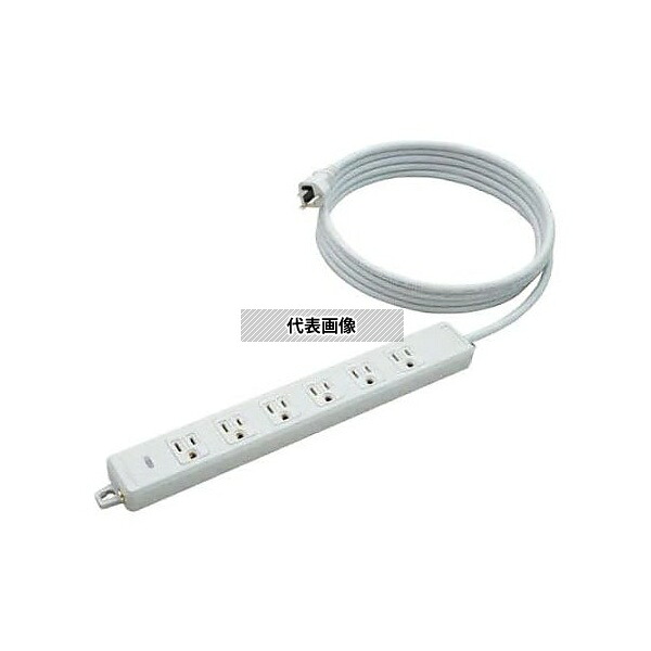 エスコ EA815GK-63 AC125V/15Ax 3m タップ(6口・アース・マグネット付)