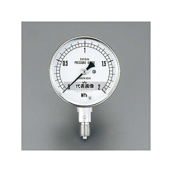エスコ EA729DK-30 G 1/4/ 75mm/0-3.0MPa 圧力計(ステンレス製)