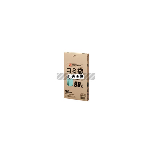 スマートバリュー N045J-90P ゴミ袋 HD 半透明 90L 400枚