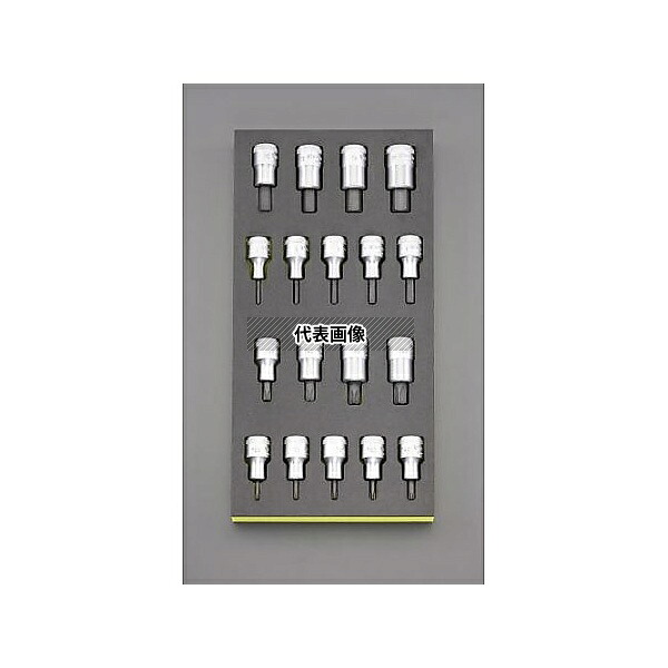 エスコ EA612TA-25 1/2DR ビットソケットセット\
