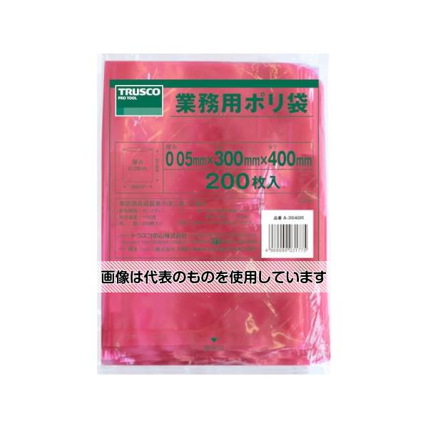 トラスコ中山 小型ポリ袋 縦400X横300Xt0.05 赤(200枚入) A-3040R 入数：1袋(200枚入)