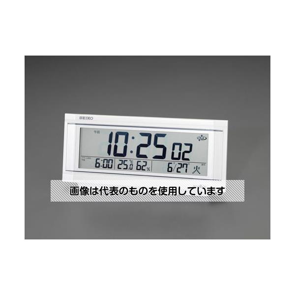 エスコ 105x245x 56mm [衛星電波]目ざまし時計 EA798CS-3 入数：1個