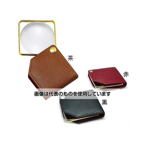 クリアー光学 携帯用ルーペ 本革 拡大鏡 プラレンズ 3倍 63mm 茶 L-467 入数：1個