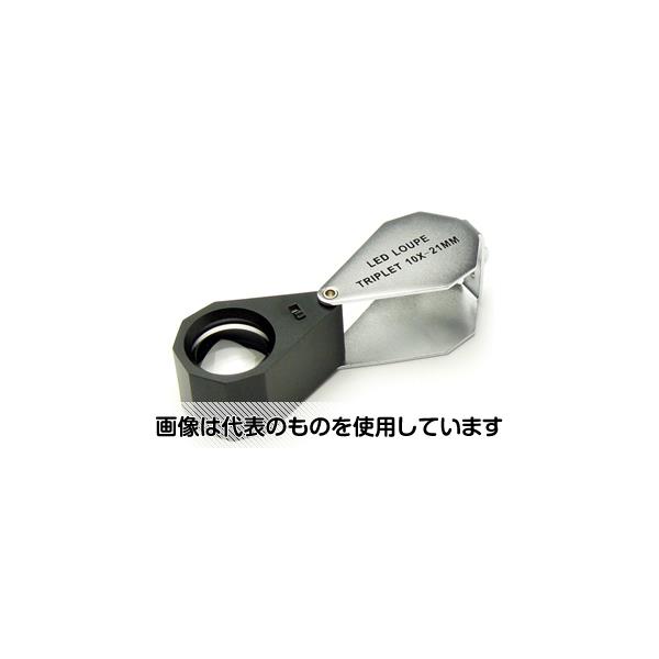 クリアー光学 LEDライト付鑑定ルーペ 高倍率 収差補正レンズ 10倍 21mm LED-10 入数：1個