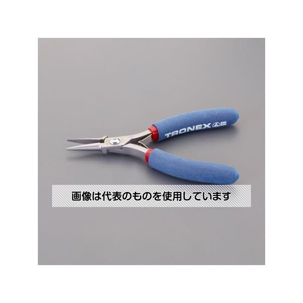 アズワン(AS ONE) 136mm 精密プライヤー(ESD/半丸/バネ付) EA535B-22 入数：1丁