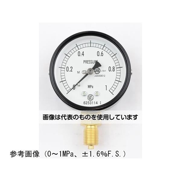長野計器 普通形圧力計(Φ60) 立形A枠 蒸気用 -0.1～0.4MPa AA10-121 入数：1個