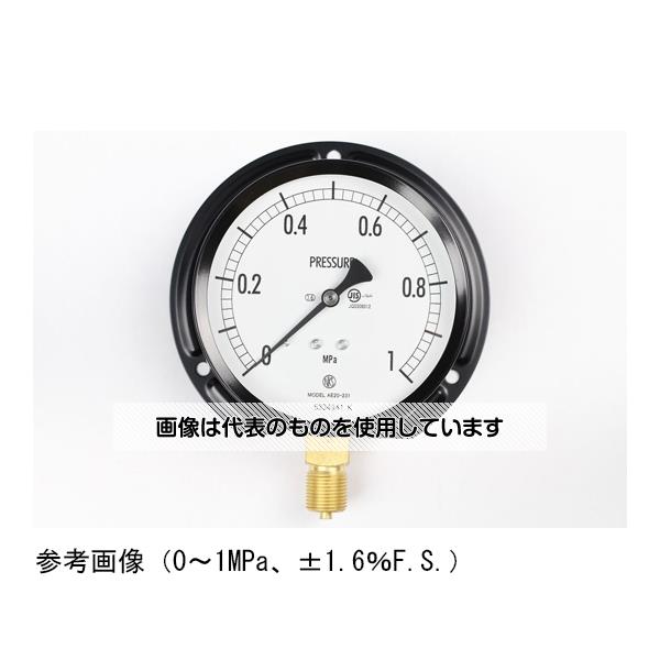 長野計器 普通形圧力計(Φ100) 立形B枠 -0.1～2.5MPa AE20-231 入数：1個