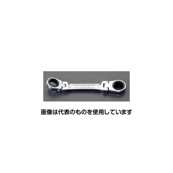 エスコ 14x17mm/165mm ラチェットめがね(首振り型) EA602CF-6 入数：1本