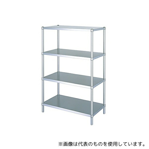 シンコー(業務用厨房機器) RB4-9060 ステンレスラック (SUS430・ベタ棚4段仕様) 888×588×1800