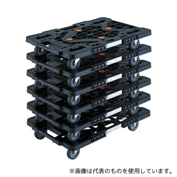 トラスコ中山 MPK-600-BK-M6 まとめ買い 樹脂製平台車 ルートバン MPK-600-BK 6台セット|セミプロDIY店ファースト