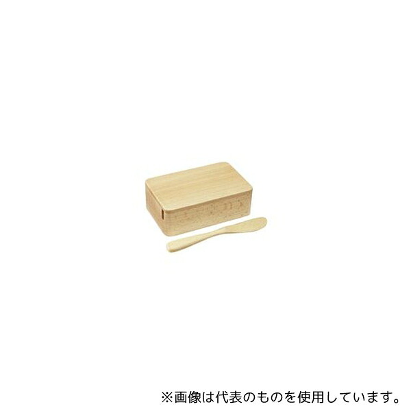 丸十 V-102 ブナ くりぬき バターケース バターナイフ付
