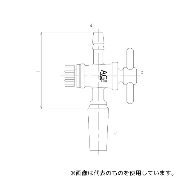 旭製作所 2410-1L コック付排気管直管 オス PTFEコック 9,997円