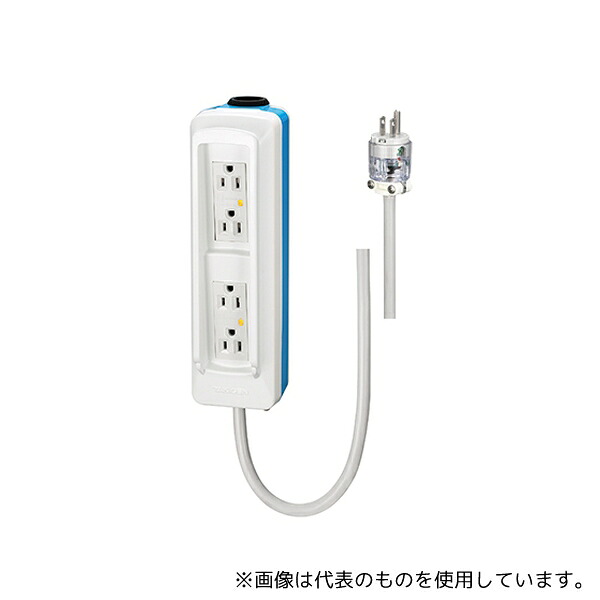 タキゲン LE-550-5-White-Biue 点滴ポール 電源コンセント ホワイト・ブルー