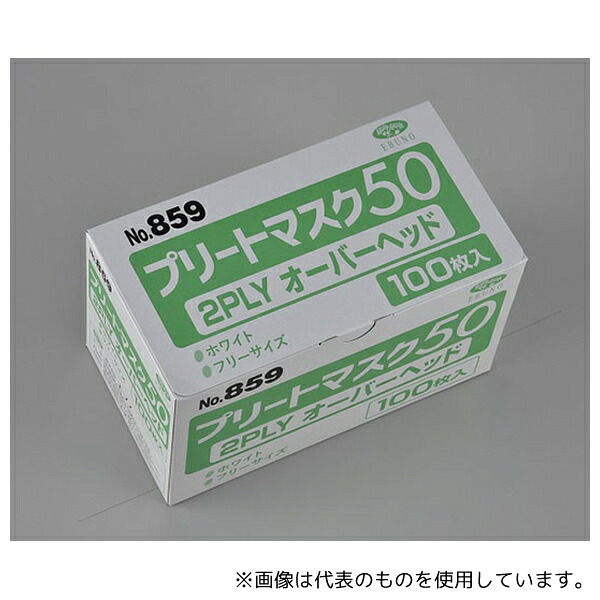 エブノ 859 プリートマスク50 2PLY オーバーヘッド 1ケース(100枚×50箱入)
