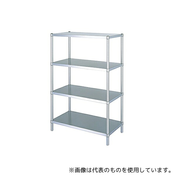 シンコー(業務用厨房機器) RB4-7545 ステンレスラック (SUS430・ベタ棚4段仕様) 738×438×1800