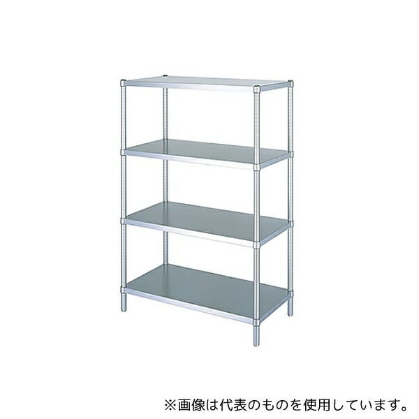 シンコー(業務用厨房機器) RB4-9045 ステンレスラック (SUS430・ベタ棚4段仕様) 888×438×1800