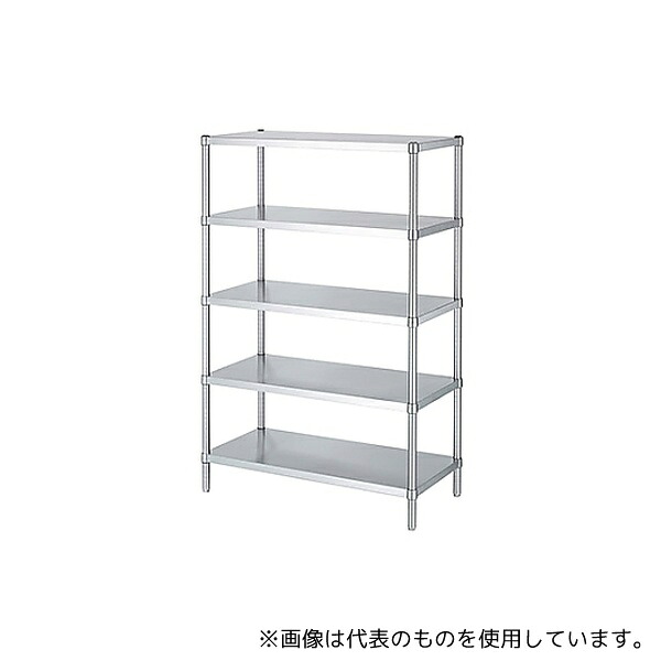 シンコー(業務用厨房機器) RB5-6060 ステンレスラック (SUS430・ベタ棚5段仕様) 588×588×1800