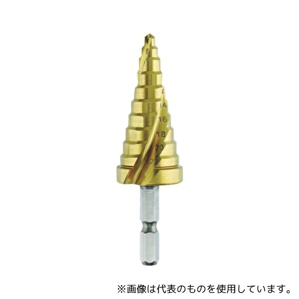 トップ工業 ESD-422SG 電動ドリル用六角シャンクスパイラルステップドリル ゴールドタイプ