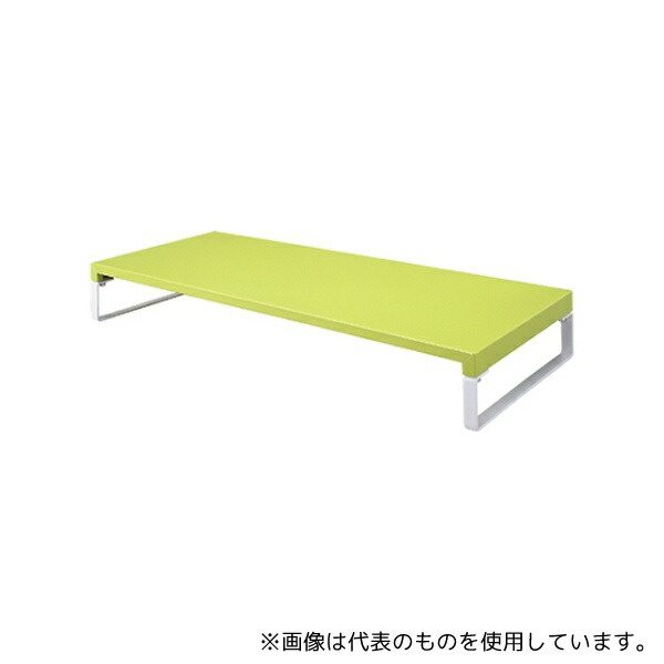 LIHITLAB A7332-6 机上台＜幅590mm・ロータイプ＞ 6黄緑