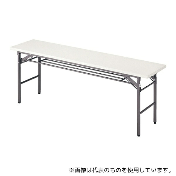 ストア・エキスプレス 61-339-2-2 折りたたみテーブル W180cm 棚付き ホワイト D60cm 入数1台