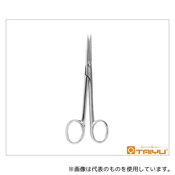 TAIYU(大祐医科工業) TY-151A 外科抜糸剪刀 鈎無 直 ネジ止 全長13.5cm