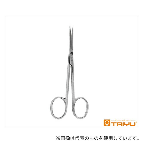 TAIYU(大祐医科工業) TY-161A 眼科剪刀 鈍先 直 ネジ止 全長11.5cm