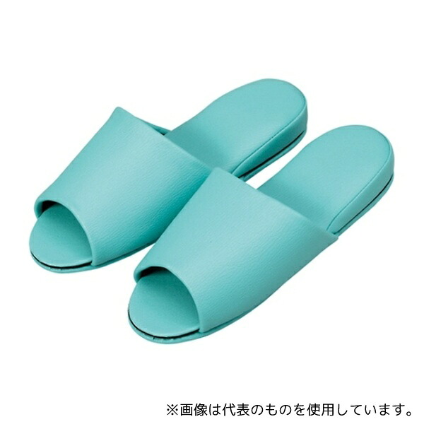 オーミケンシ 10835359 抗菌レザー調スリッパ つま先なし グリーン 10足入