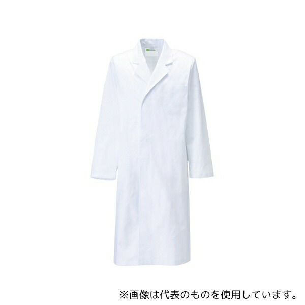 KAZEN 110-20 LL メンズ診察衣S型長袖 白 LL