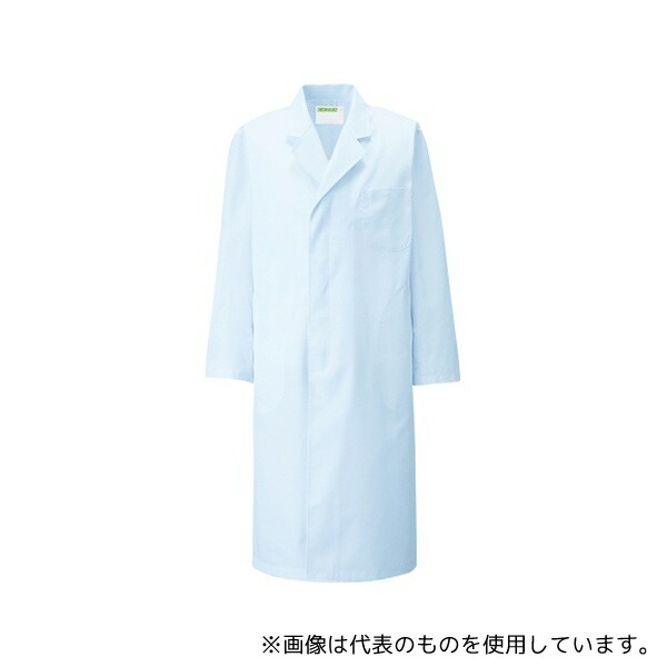 KAZEN 110-71 M メンズ診察衣S型長袖 サックス M