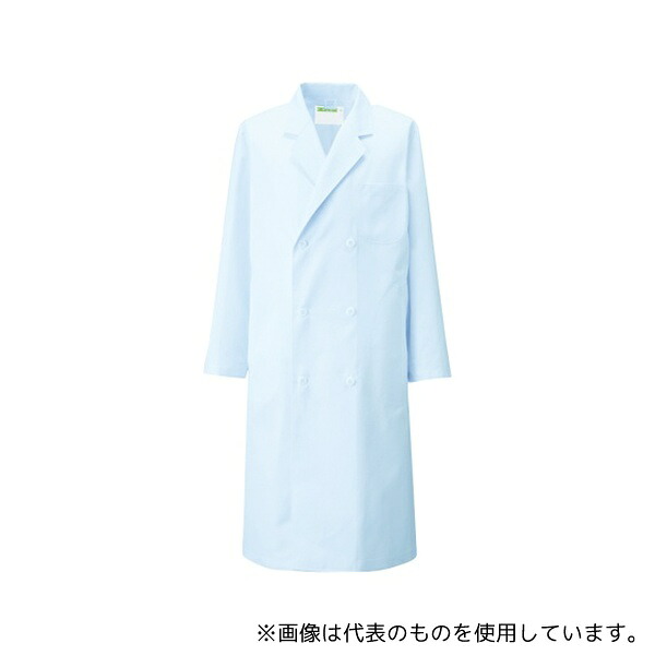 KAZEN 115-71 L メンズ診察衣W型長袖 サックス L