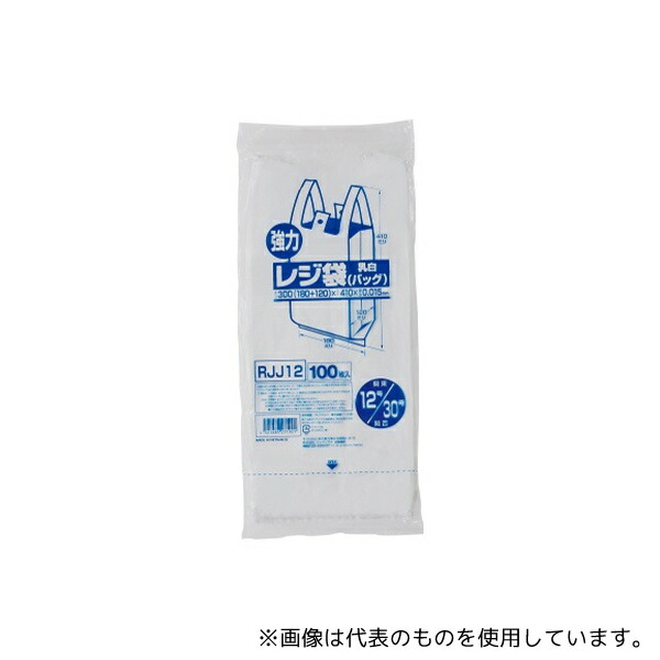 ジャパックス RJJ12 レジ袋(乳白) 関東12号/関西30号 HDPE 白 0.015mm 1ケース(100枚×60冊入)