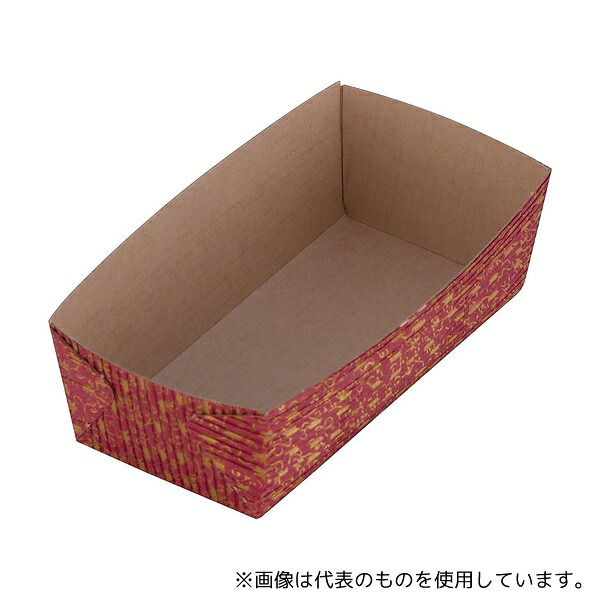 天満紙器 CT-206 ベーキングトレー リーフ柄長方型 (50枚入)