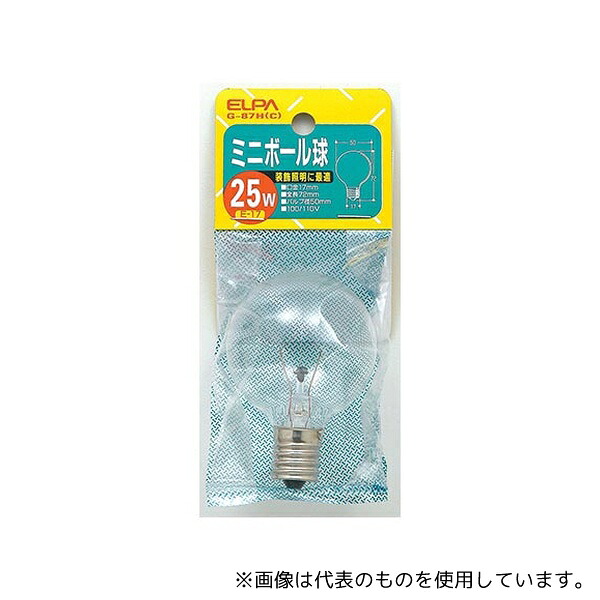 ELPA G-87H(C) ミニボール球 E17 25W クリア