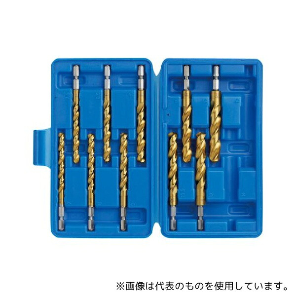 トップ工業 EOD-713S 六角シャンクコバルトドリル(チタンコーティング)セット 1セット(10本入)