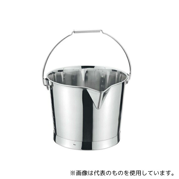 大屋製作所 5828200 クローバー 18-8 口付バケツ 目盛付 15L