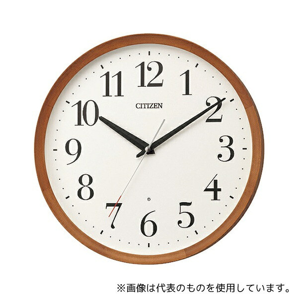 リズム(時計) 8MY535-006 電波 壁掛け時計(アナログ表示) 連続秒針 木枠 ブラウン Φ320×53.6mm