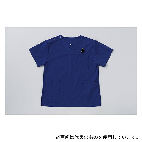 ディーフェイズ DS2001K 男女兼用スクラブ(くまモン刺繍入り) ロイヤルブルー L