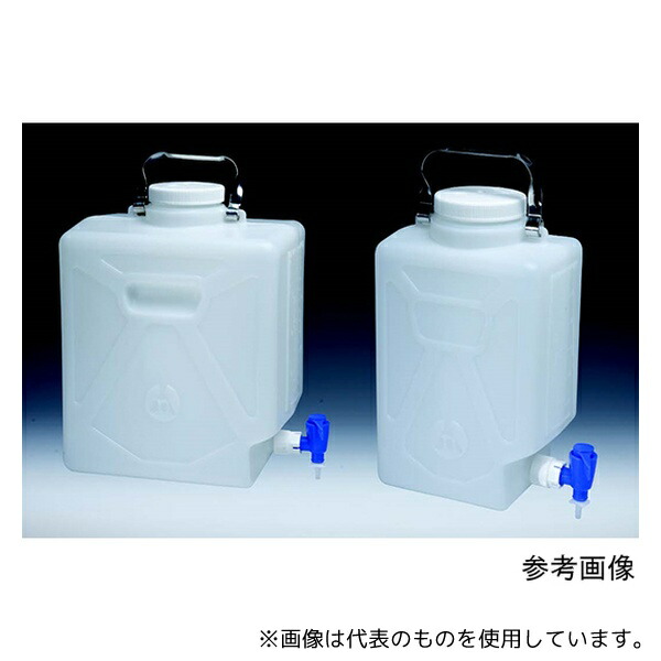 Nalge Nunc(サーモフィッシャーサイエンティフィック) 2320-0050 活栓付角型カーボーイ(HDPE) 20L