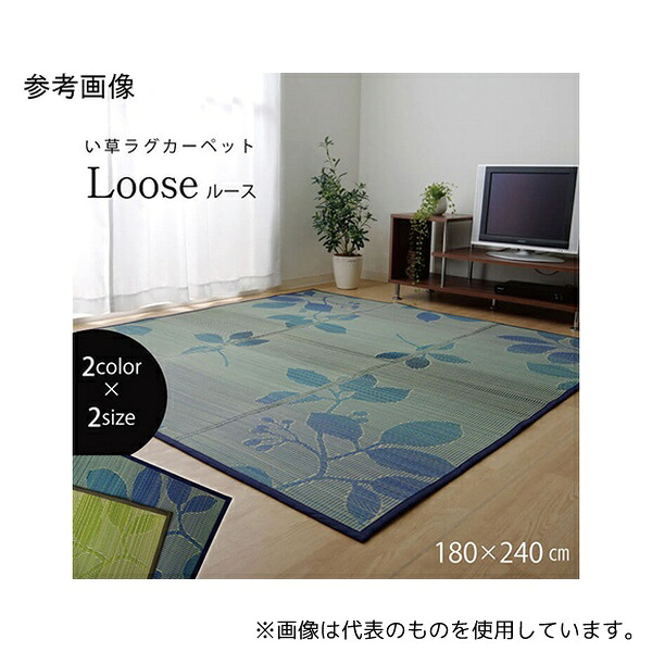 アズワン 1.07E+12 い草ラグ おしゃれ シンプル カーペット 『ルース』 グリーン 約180×240cm