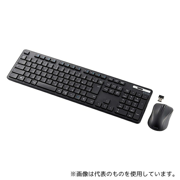 エレコム TK-FDM110MKBK 無線キーボード 薄型 メンブレン式 フルサイズ マウス付 ブラック