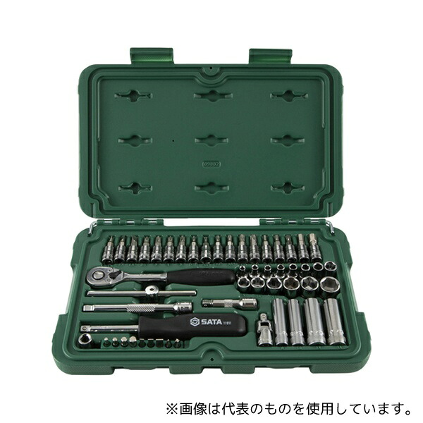 SATA RS-09002 1/4(6.3mm)DR.ソケットセット 52点