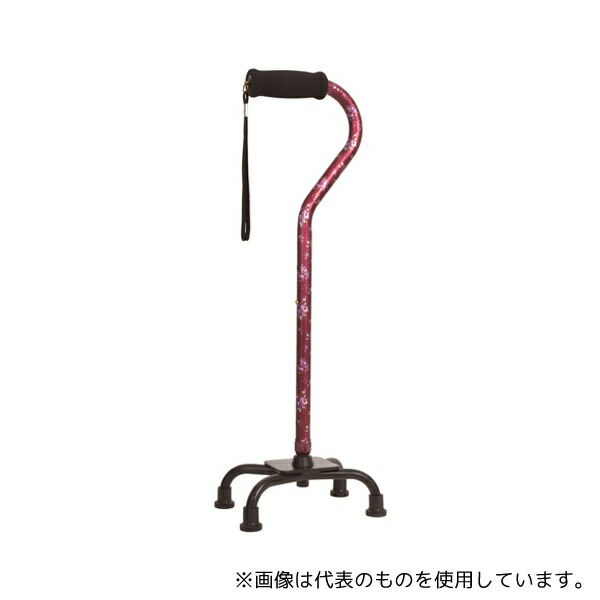 フジホーム WB5148 アルミ4点杖 花ワイン