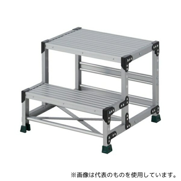 トラスコ中山 TSF-265 作業用踏台 2段 ステップ奥行200 高さ0.50m 天板600×400