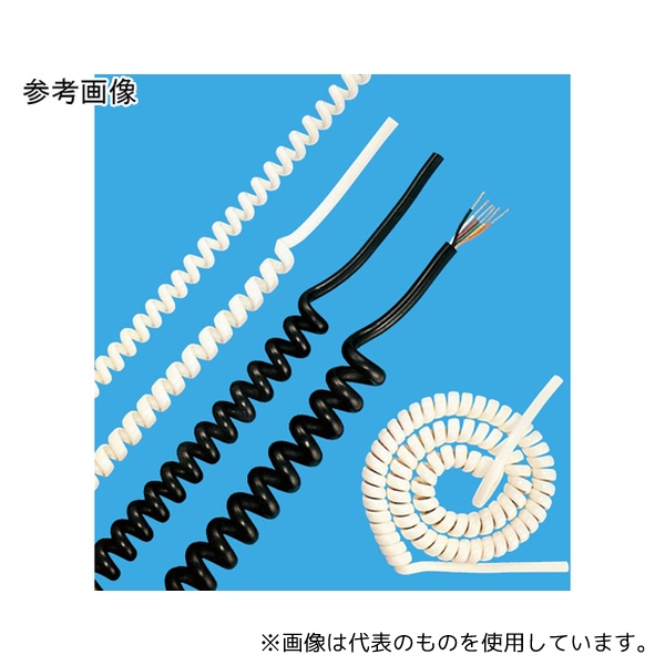 長岡特殊電線 EC-VCTF 2x1.25 W 1M カールコード 2芯 1.25SQ 白 長さ1M